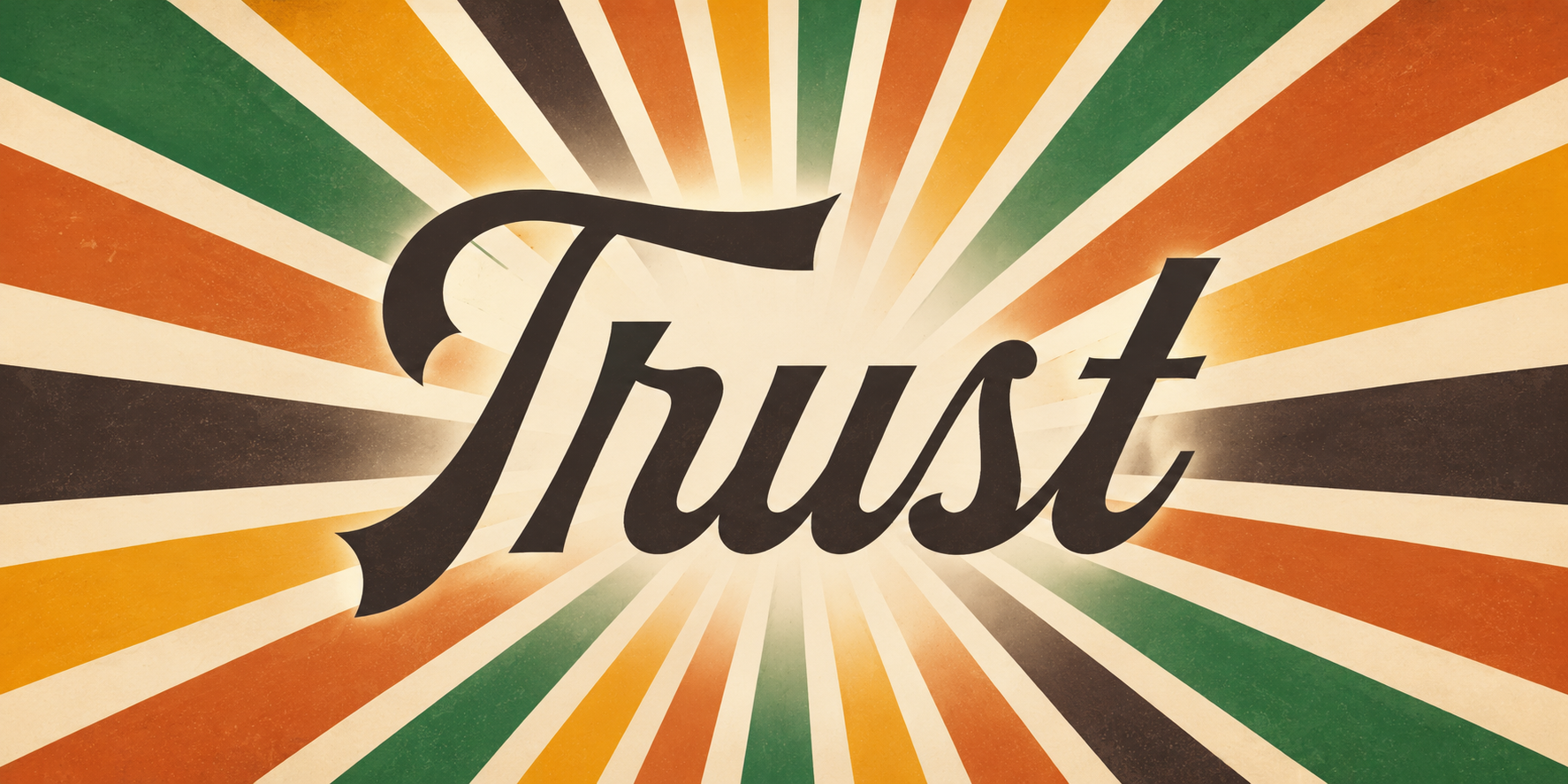 Trust retro sunburst banner